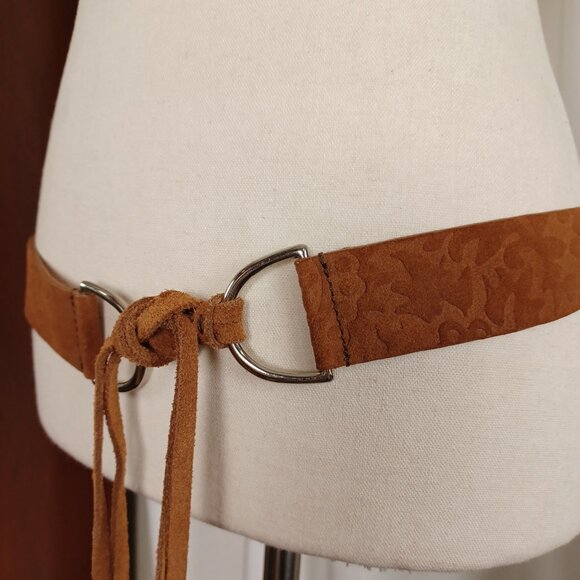 Vintage THE LIMITED Embossed Suede Festival Belt - Picture 4 of 9